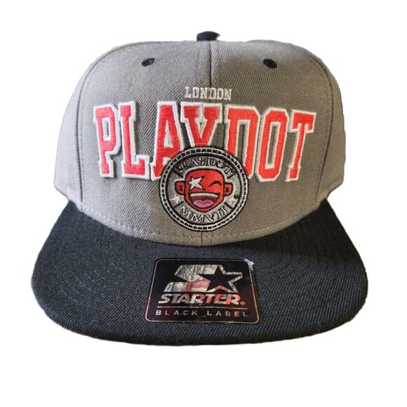 New Starter Playdot London snapback baseball cap trucker hat Gray red black Logo - Picture 1 of 6